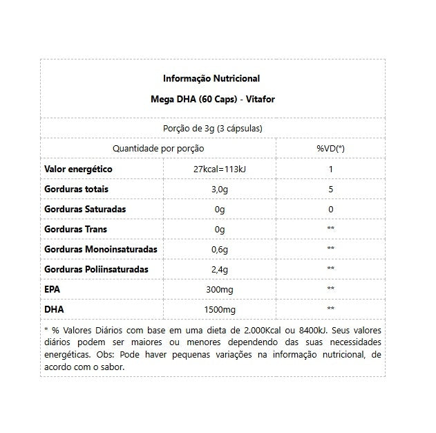 OMEGA 3- MEGA DHA (60 caps) Vitafor